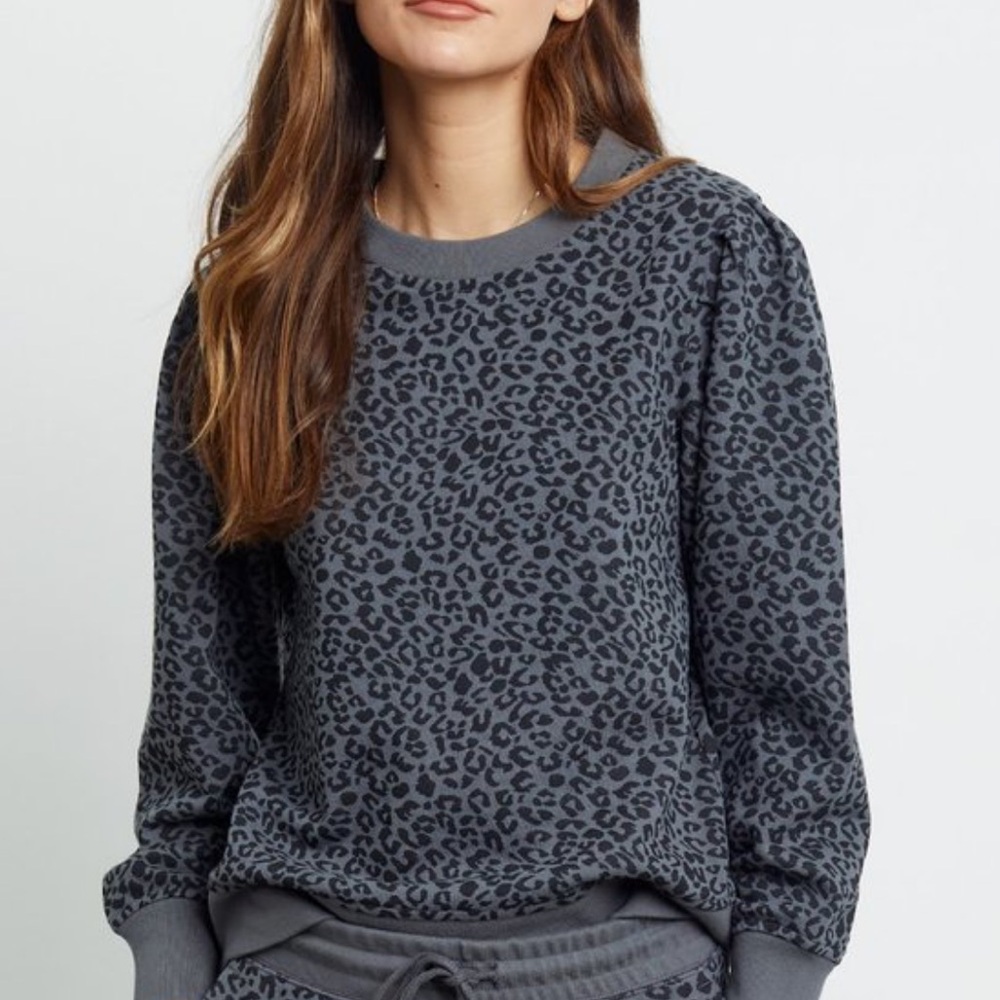 Nwt Rails Marcie Charcoal Mini Cheetah Sweatshirt Size S